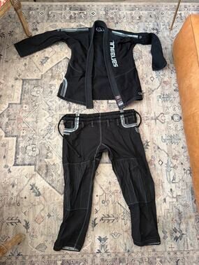 Sanabul Core Series BJJ Gi A2 Black Gray Brazilian Jiu Jitsu Uniform Kimono Set